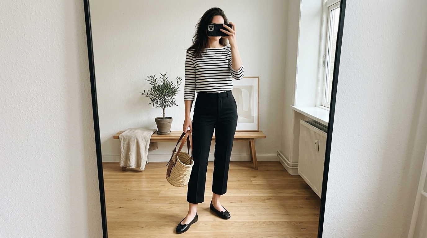 1. Parisian Chic with Cropped Trousers