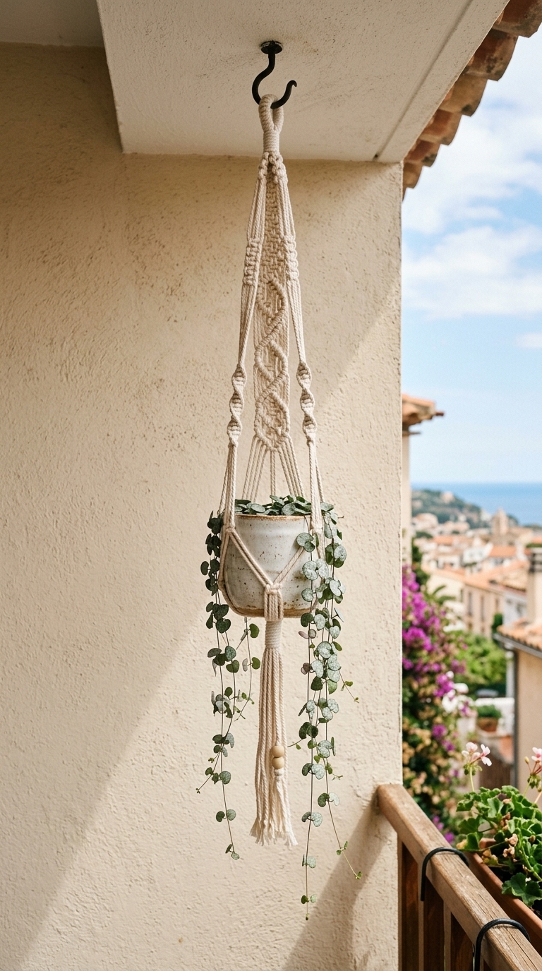 11. Hang a Small Macrame Plant Hanger