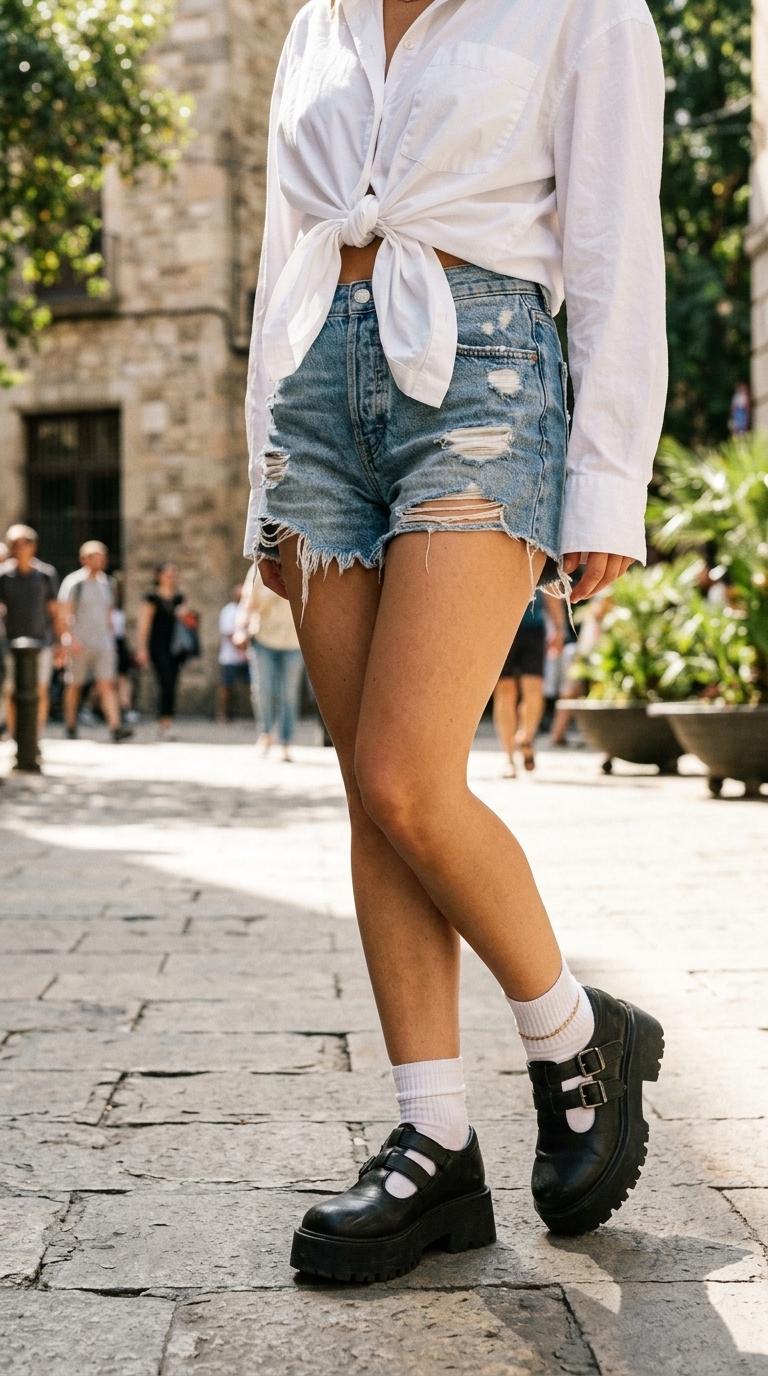 2. Elevate Casual Cool with Chunky Platform Mary Janes