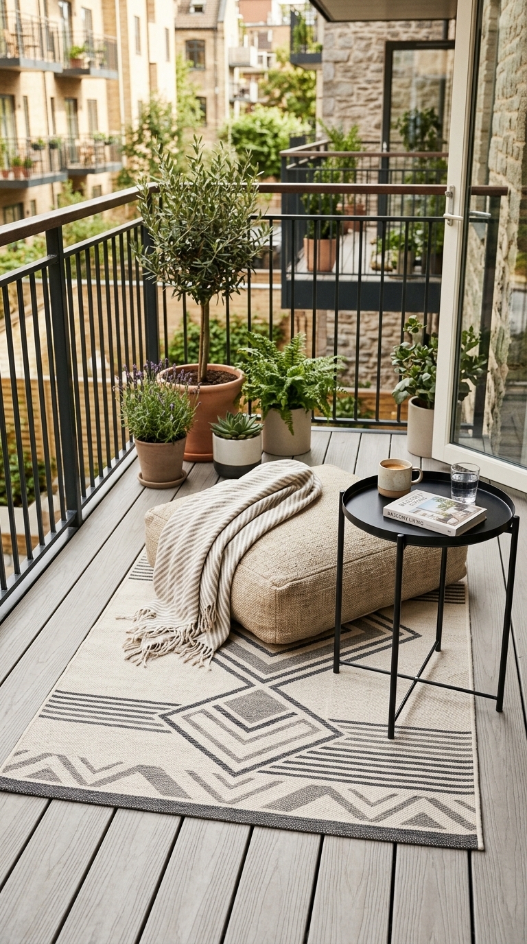 4. Add a Chic Outdoor Rug