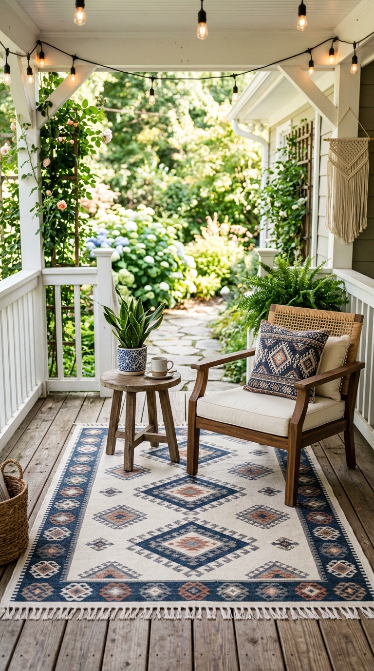 4. Define Your Space with an Outdoor Rug