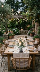 6. Stylish Outdoor Dining Setup