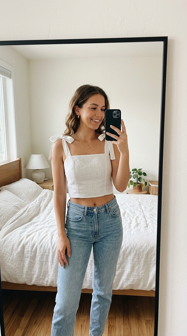 8. Bow-Tied Crop Top Details