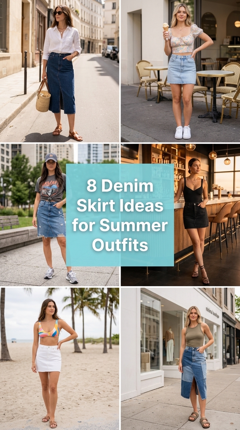 8 Denim Skirt Ideas for Summer Outfits