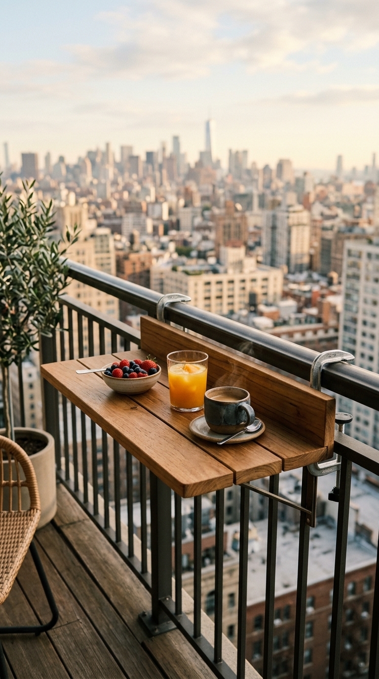9. Install a Mini Breakfast Bar with a Railing Table