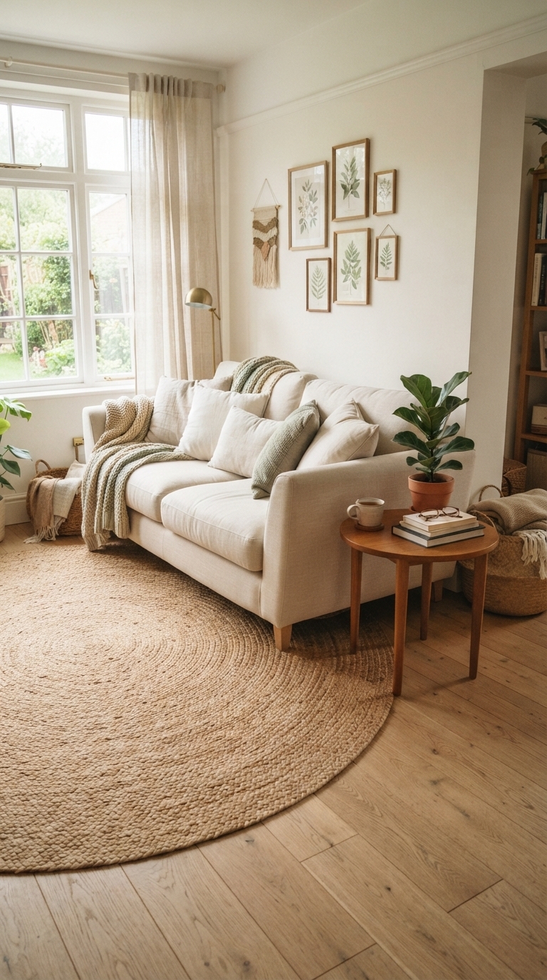 1. Ground Your Space with a Jute Rug