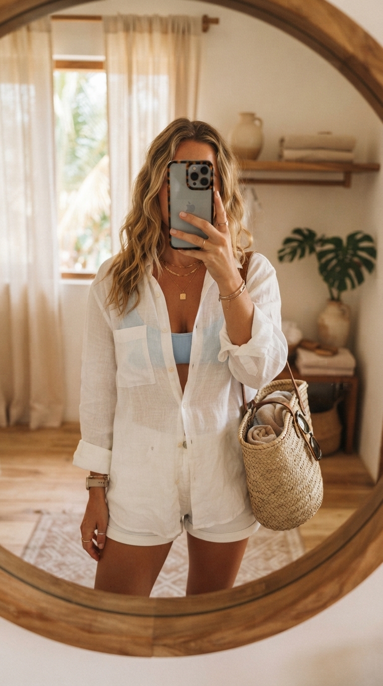1. The Oversized Linen Button-Down
