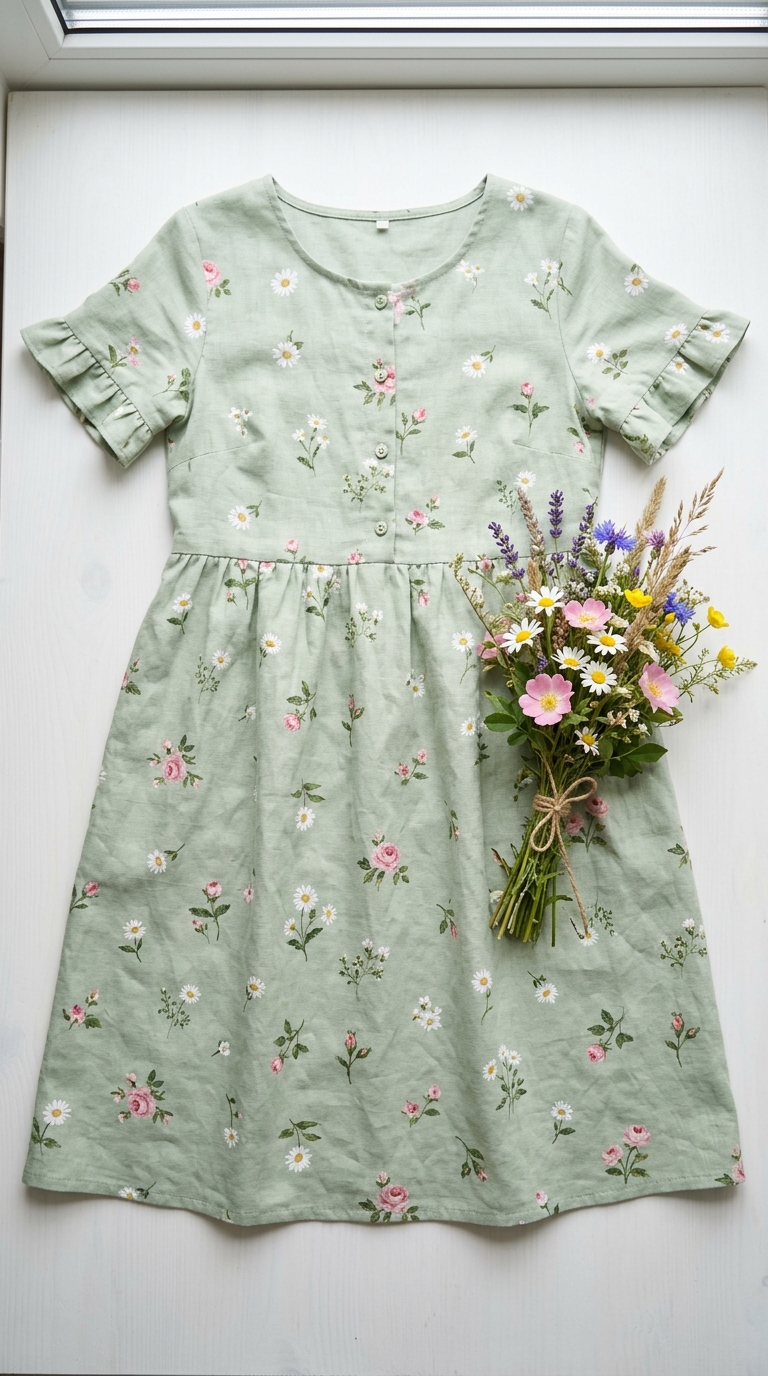 10. Garden Party Perfect: Light Green Floral Print