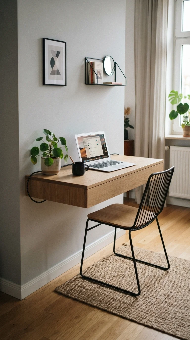10. Opt for Wall-Mounted Desks