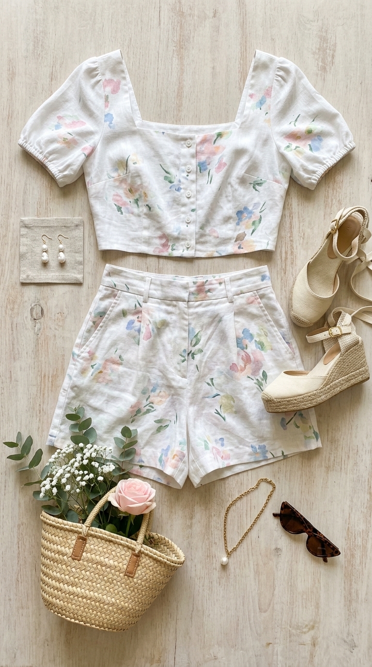 11. Playful Printed Linen Set