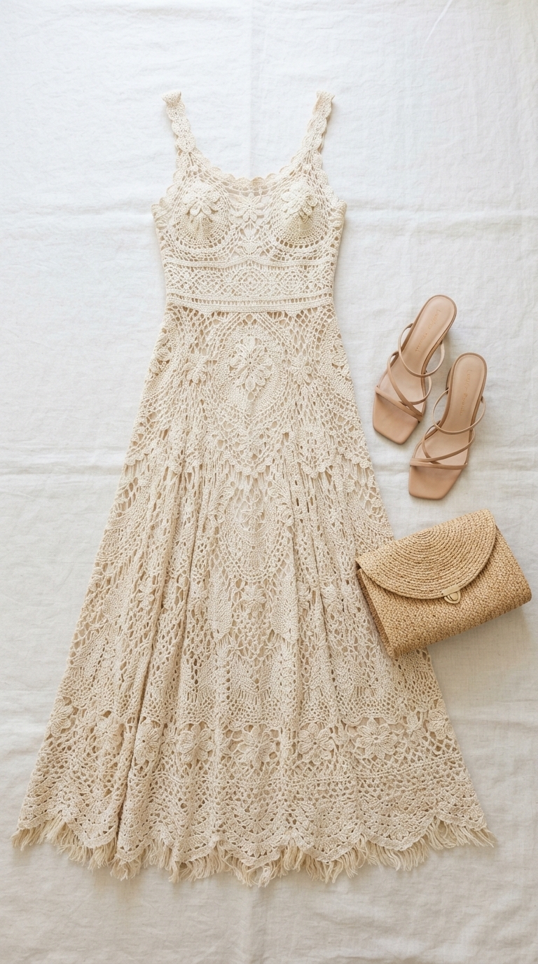 2. Crochet Maxi Dress Moment