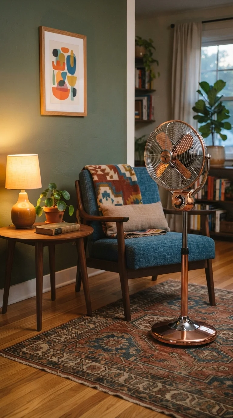 2. Go Retro with a Vintage-Inspired Pedestal Fan