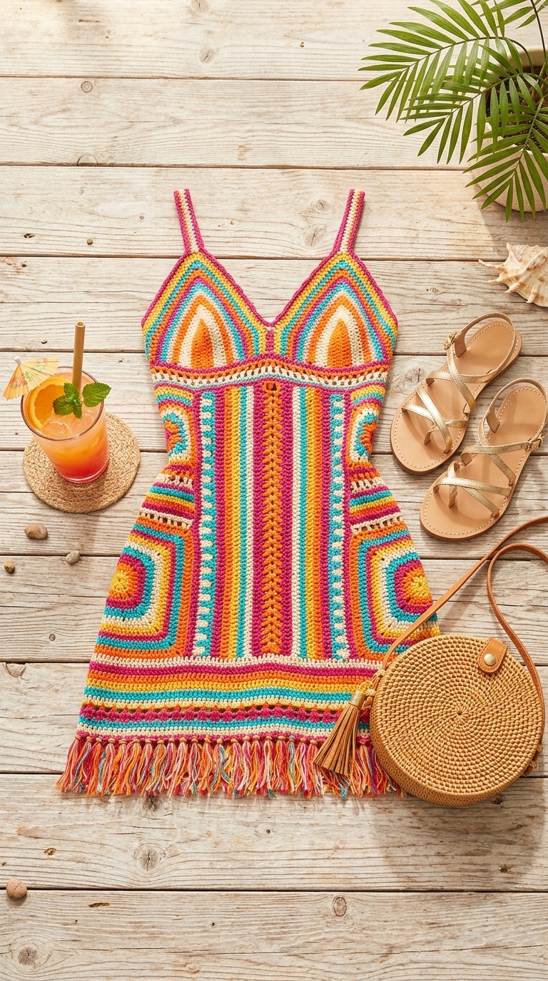 2. Vibrant & Colorful Mini Dress Coverups