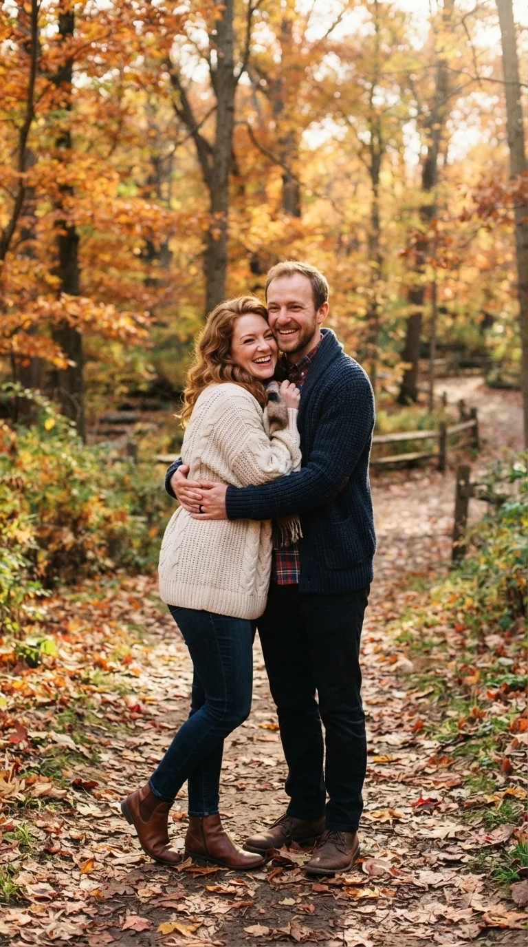 3. Cozy Knitwear for Autumn Engagement Photos