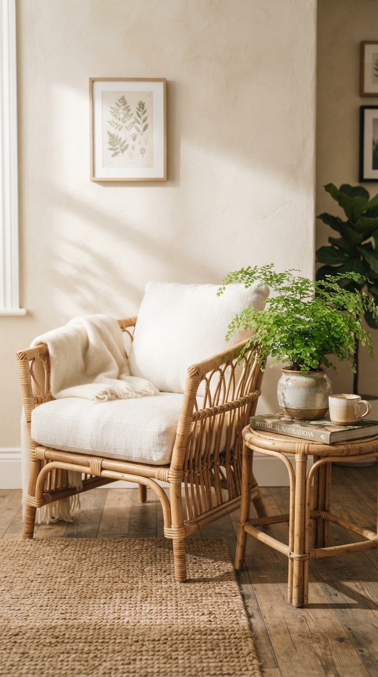 3. Elevate with Rattan Furniture Accents