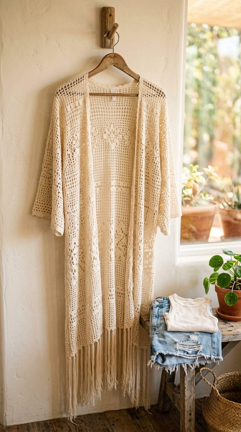 3. The Boho-Chic Kimono Style Coverup