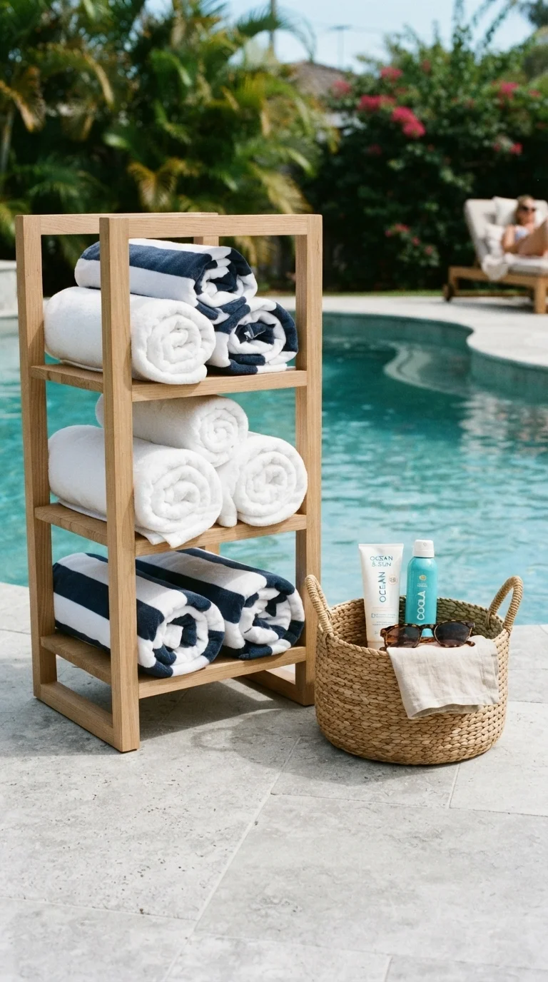 4. Elevated Towel & Storage Displays