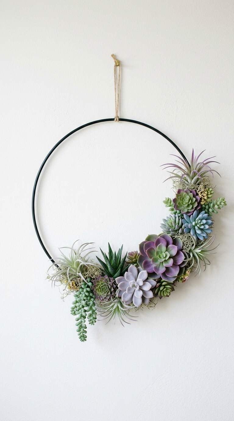4. Modern Minimalist Succulent Circle