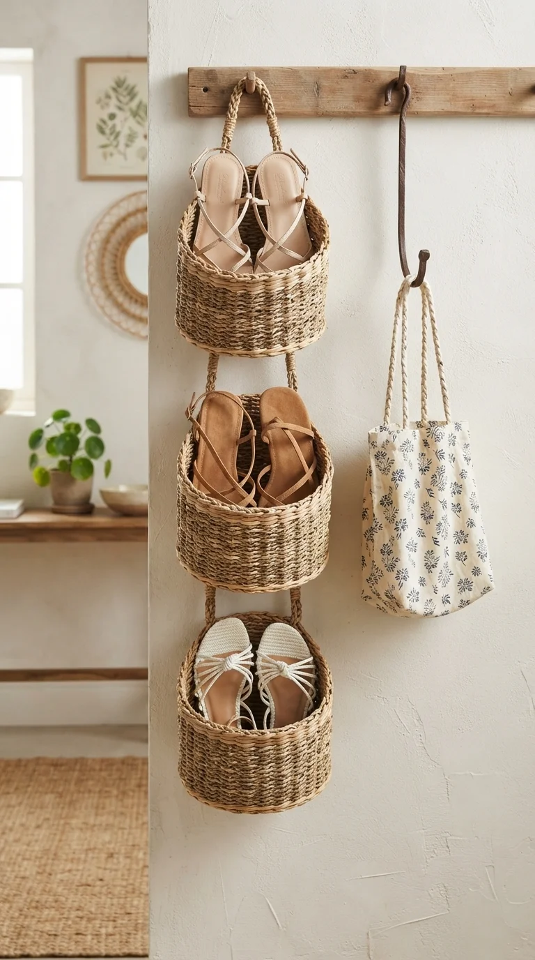 5. Hanging Wall Baskets for Vertical Charm