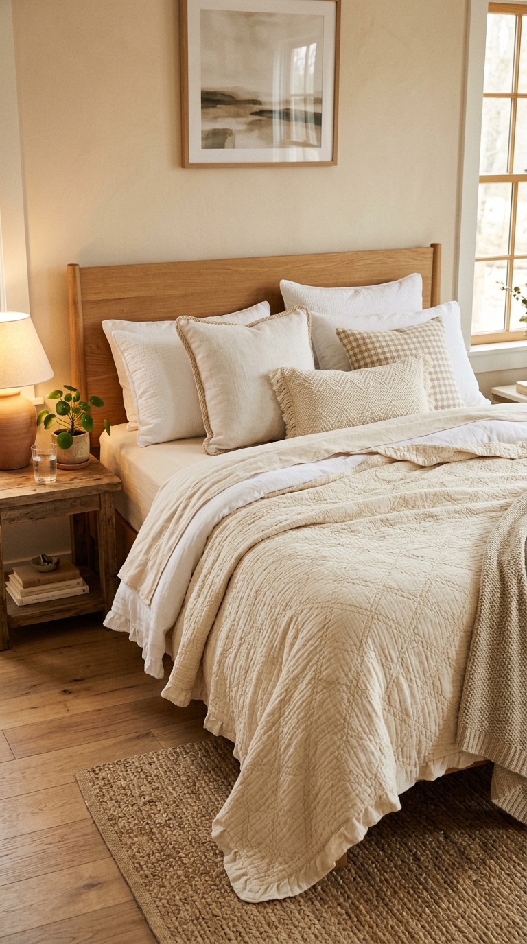 5. Layer with a Lightweight Quilt or Coverlet