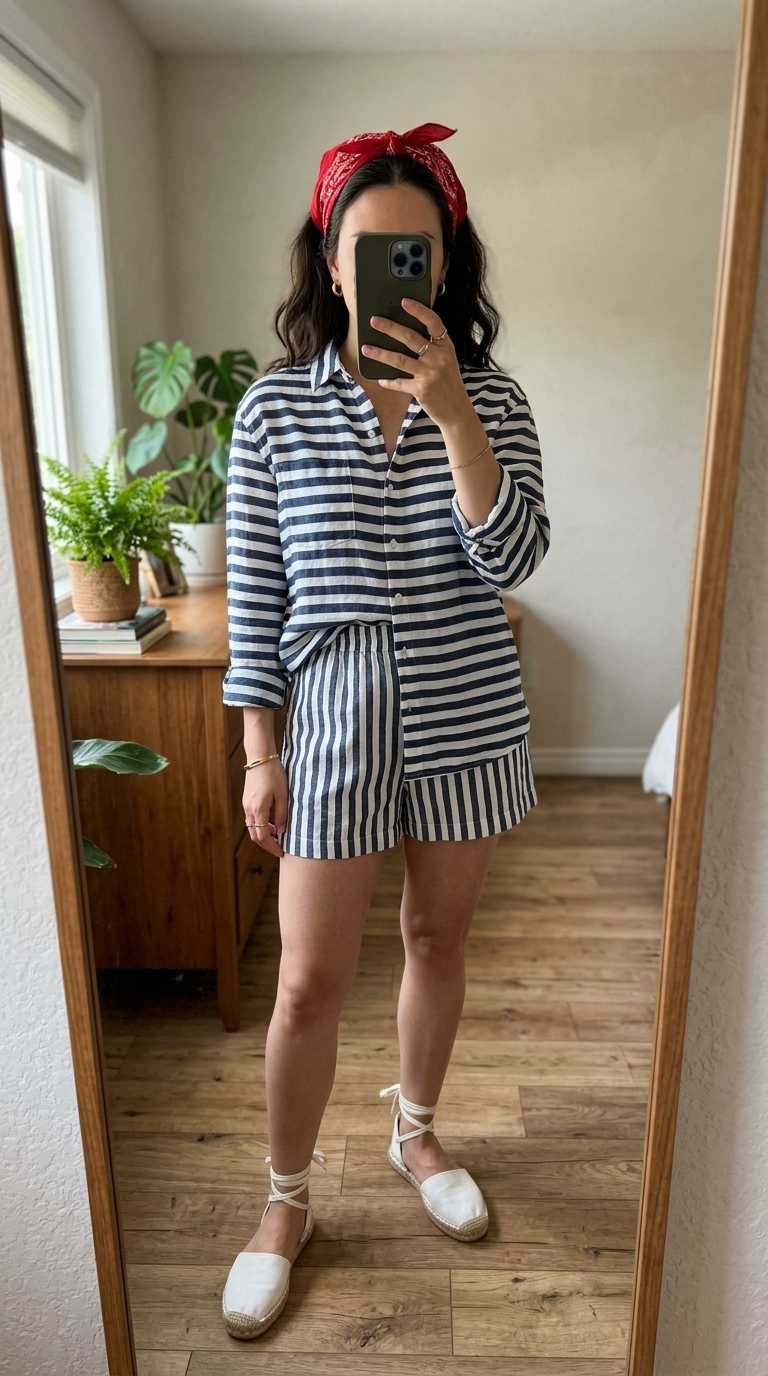 5. Striped Linen for Nautical Vibes