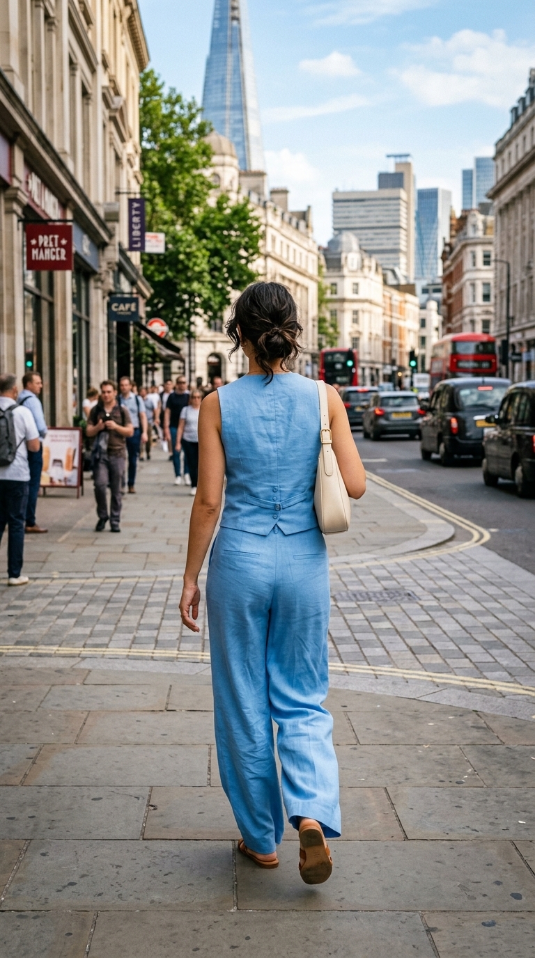 5. Tailored Vest & Wide-Leg Trousers