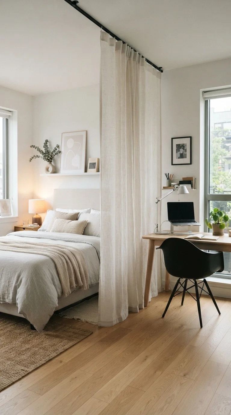 6. Fabric Room Dividers for Zones