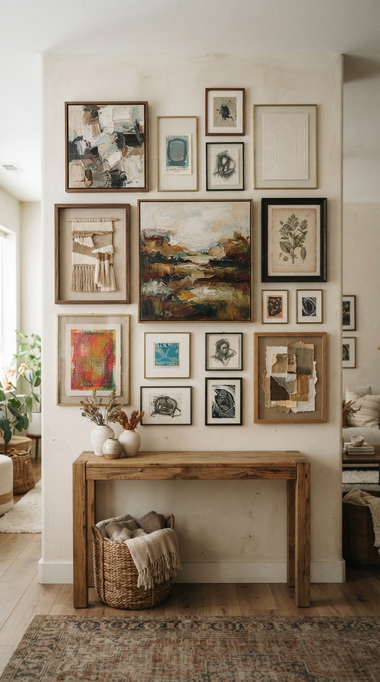6. Gallery Wall of Textured Art Prints