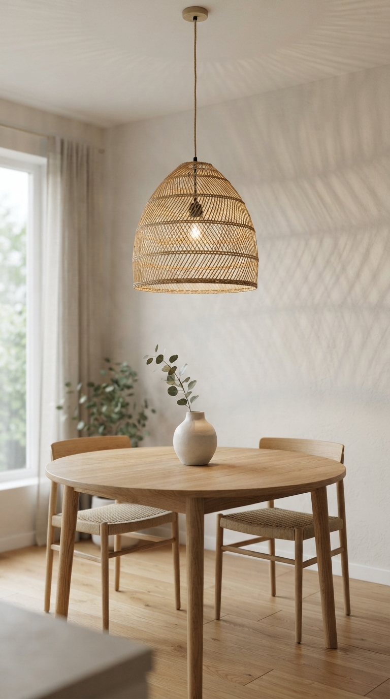 6. Illuminate with Woven Pendant Lighting