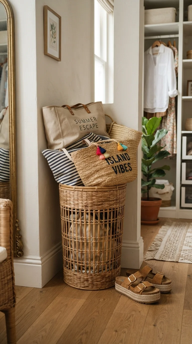 6. Laundry Hamper-Style for Oversized Totes