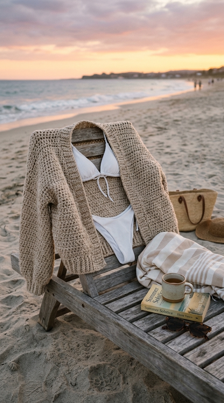 6. Oversized Cardigan for Cozy Beach Nights