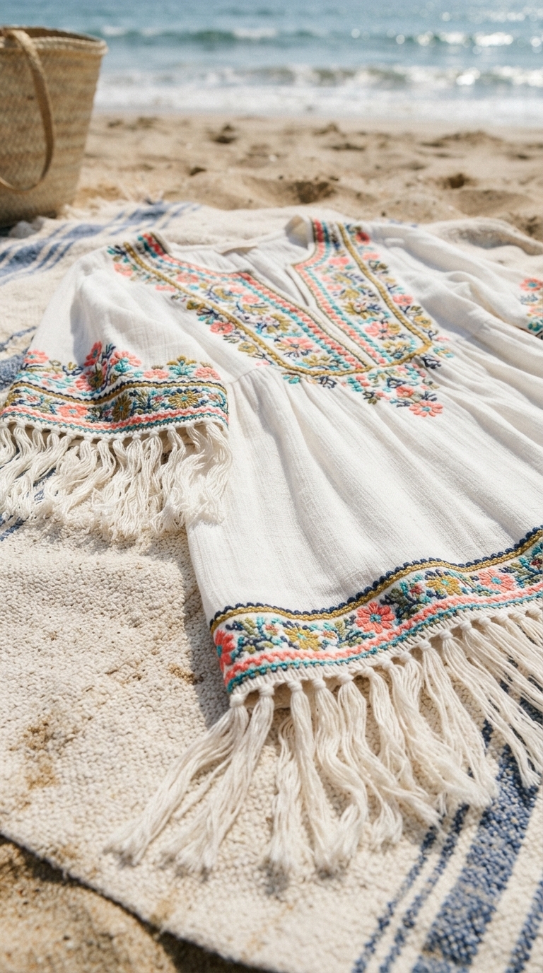 7. Boho Fringe Coverup Top