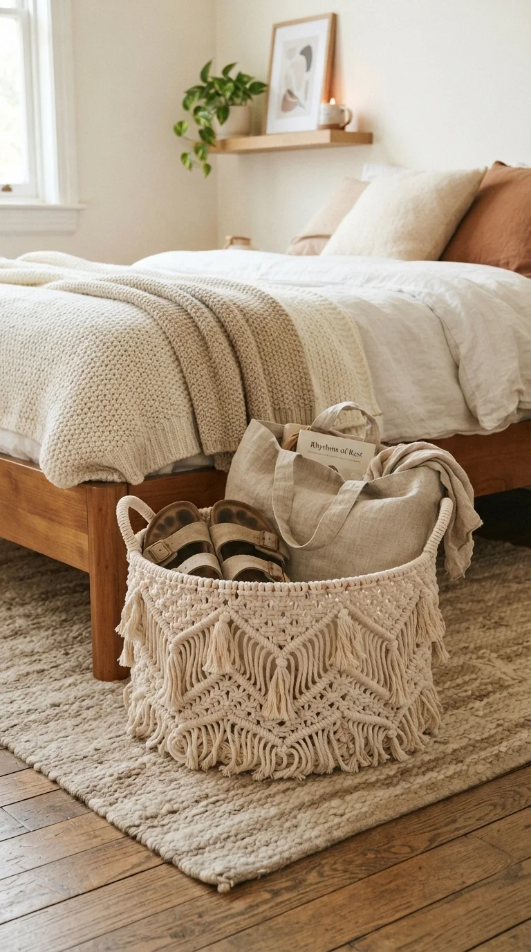 7. Boho Macrame Baskets for a Soft Touch