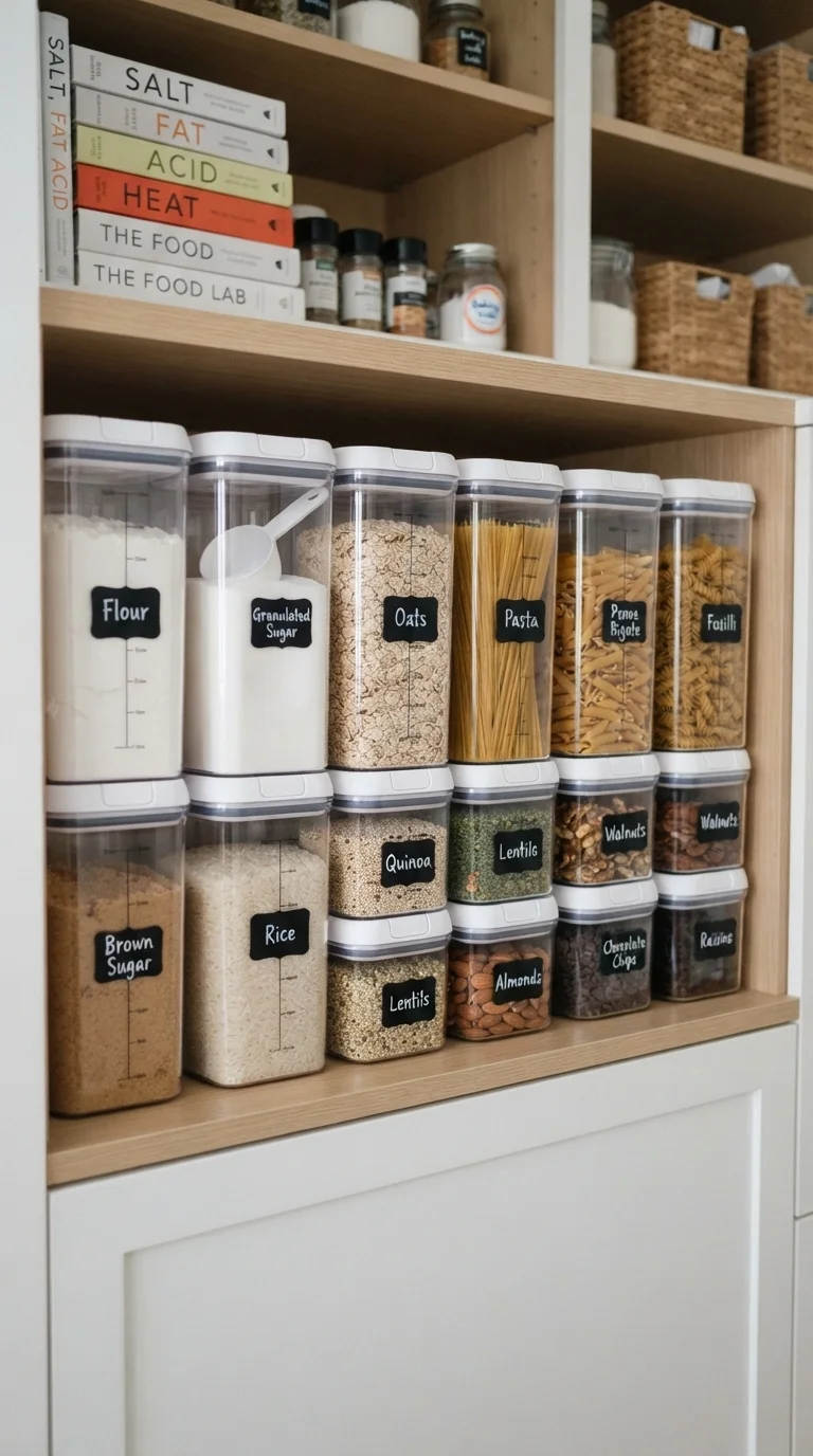 7. Use Clear, Stackable Containers
