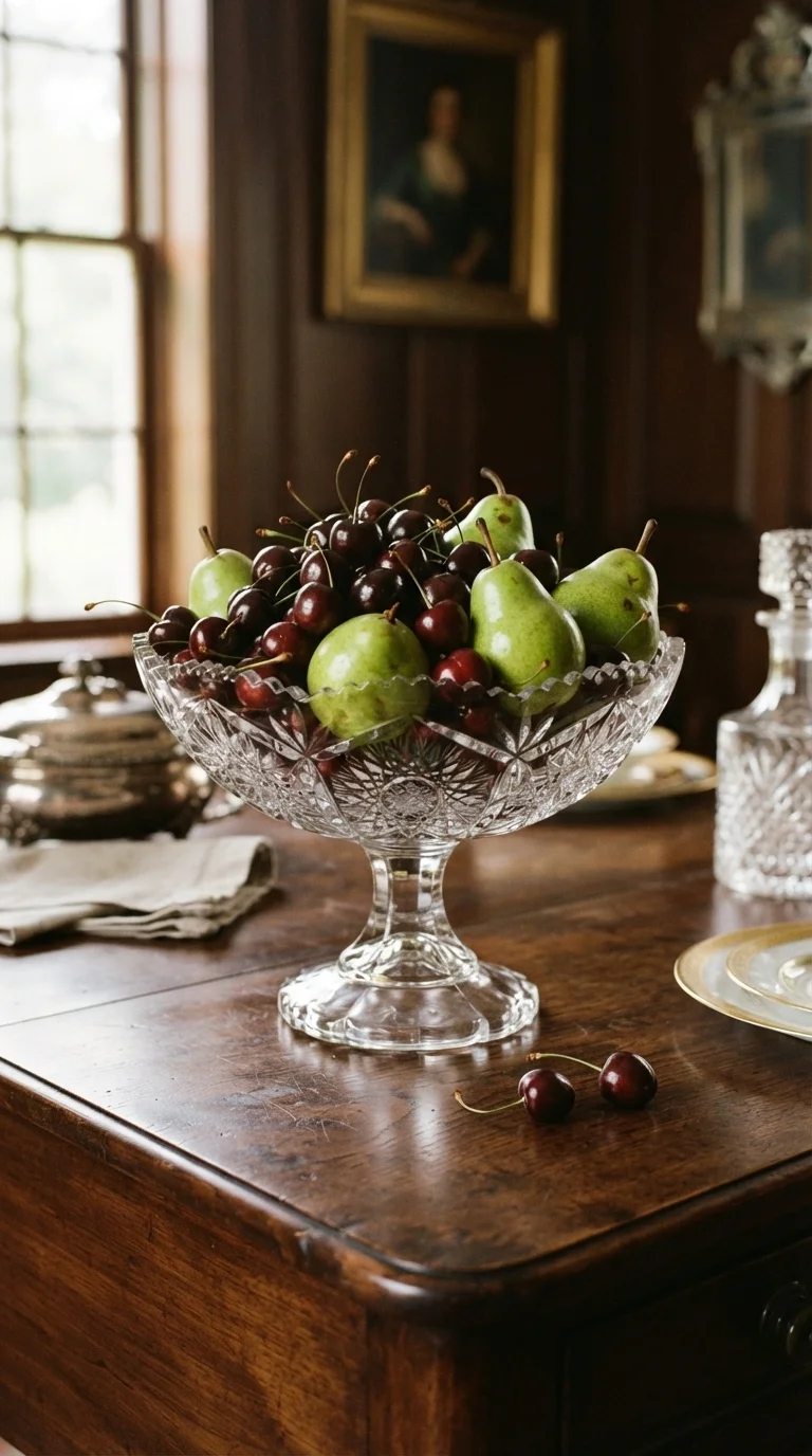 7. Vintage Vibe with a Pedestal Bowl
