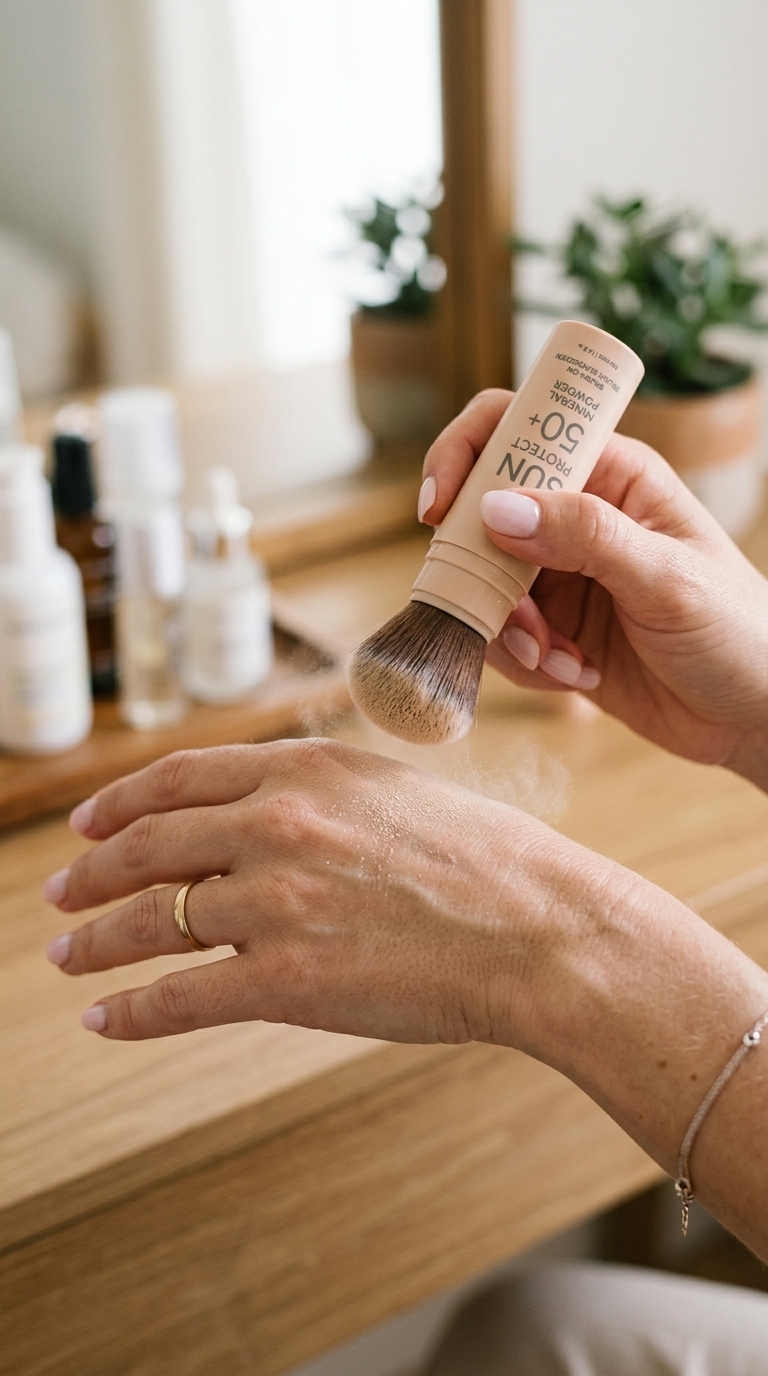 8. Brush-On Mineral SPF for a Matte Finish