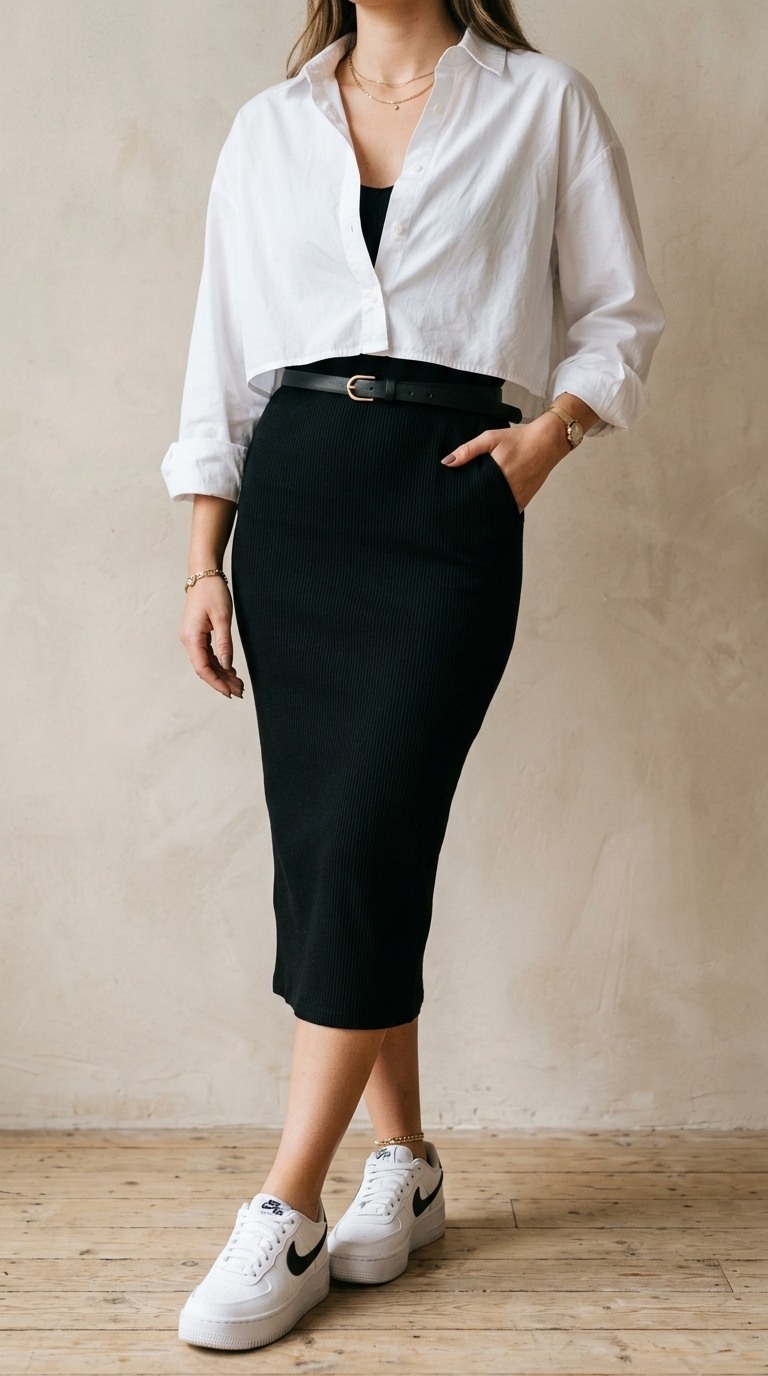 8. Cropped Shirt for a Modern Twist