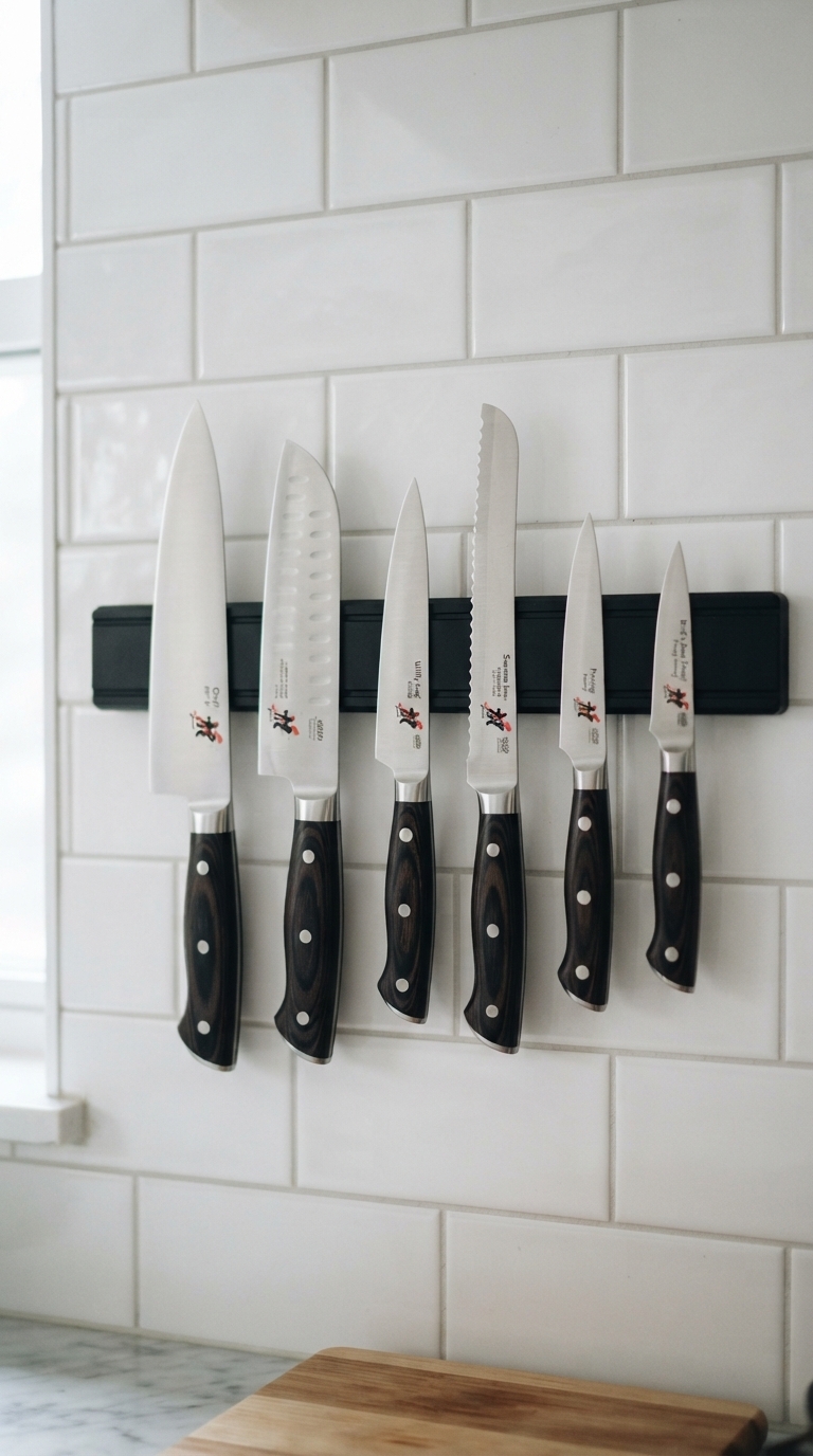 8. Magnetic Knife Strips for Modern Efficiency