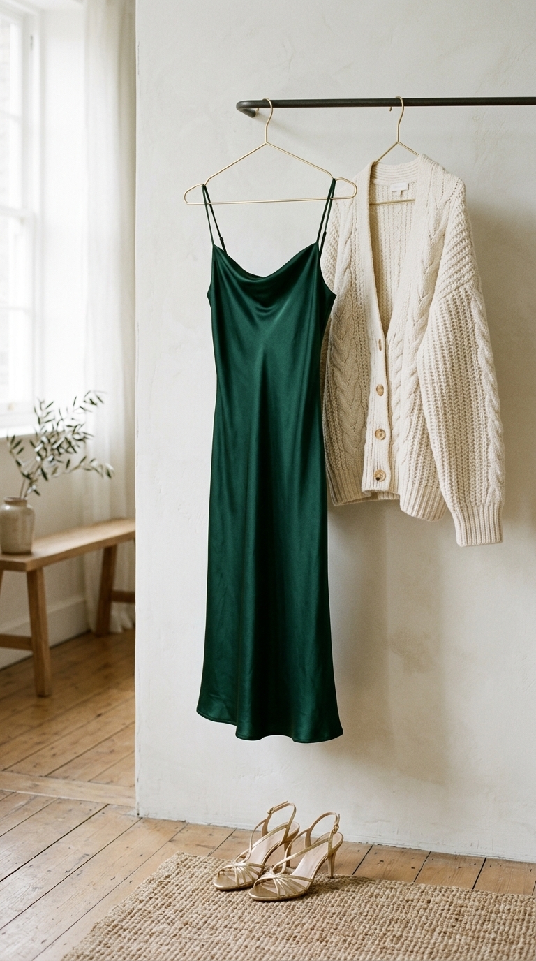 8. Slip Dress & Oversized Cardigan