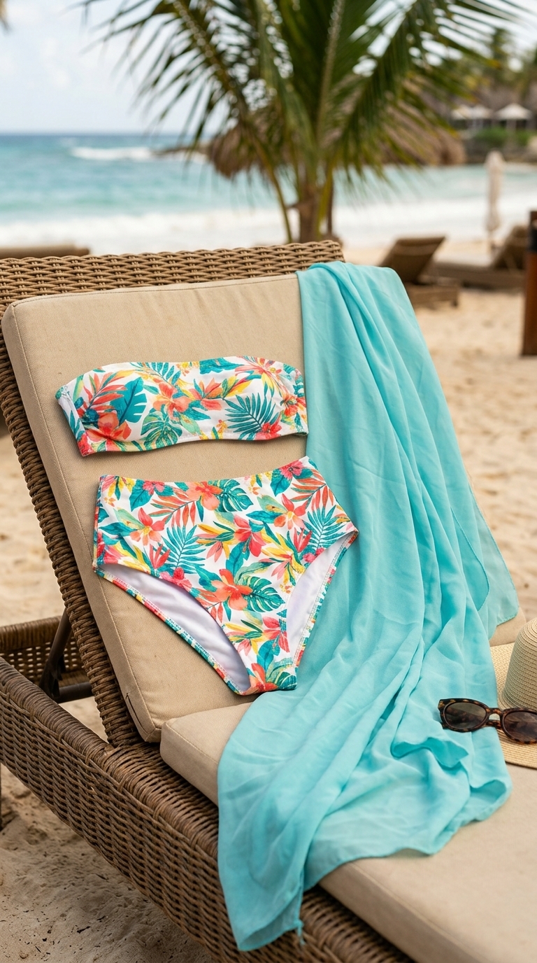 9. High-Waisted Bikini & Sarong