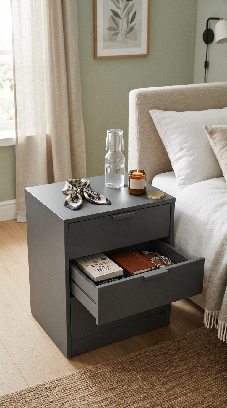 9. Minimalist Storage with a Soft Touch