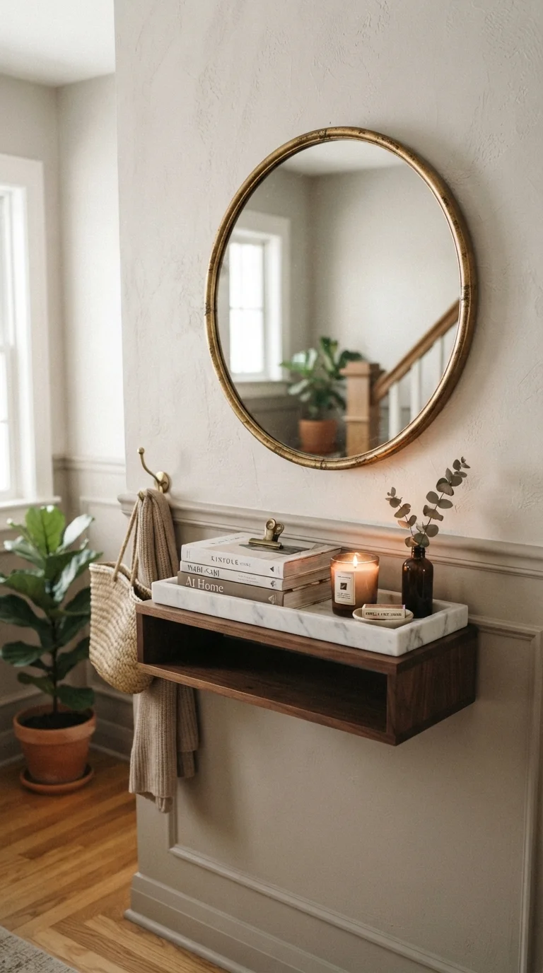 4. Combine a Chic Mirror with a Catch-All Tray